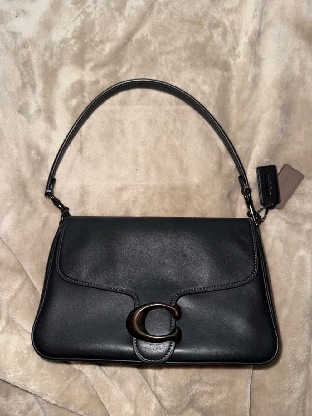 Coach Soft Tabby 2025 in Black Leather with Gunmetal Hardwear